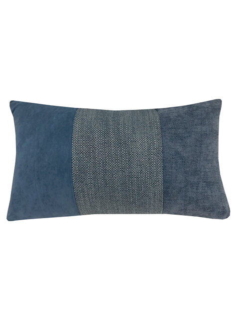 Cojin Patchwork  Rectangular Azul 30X50-0