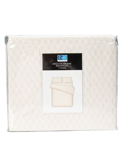 Pack 2 Sabanas Estampadas 1.5P Panal Beige-2