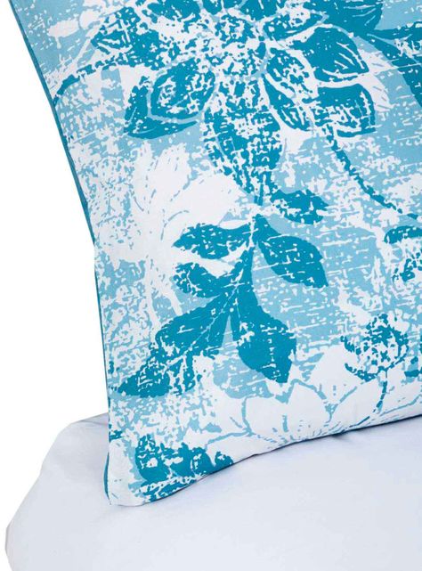 Plumon Reversible 1.5 Plaza  Flores Azul-3