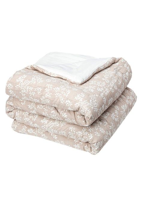 Cobertor Floral 2P Flores Beige-1