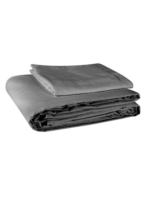 Funda De Plumon Lino gris 2P-2