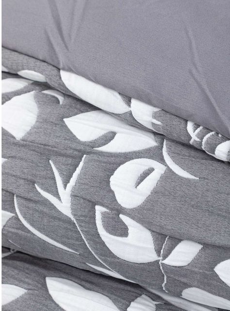Cobertor Jacquard 2P Hojas Gris -1