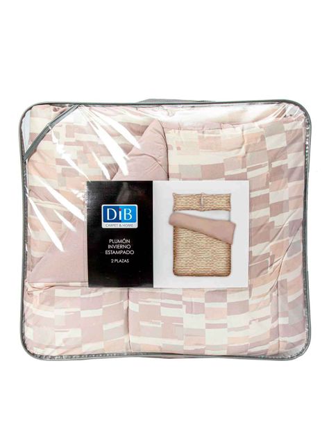 Plumon Reversible 2 Plazas Ladrillo Beige-4