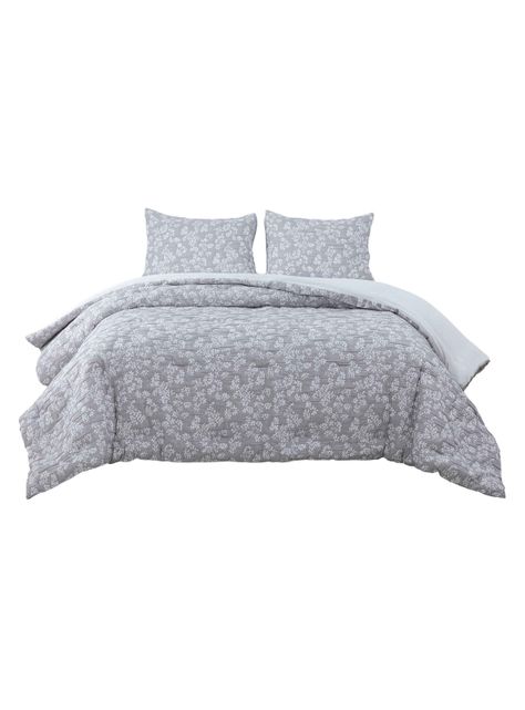 Cobertor Floral 2P Flores Gris-1