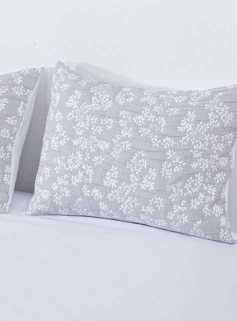 Cobertor Floral 2P Flores Gris-3