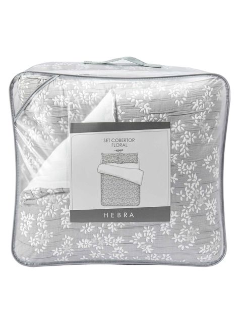 Cobertor Floral 2P Flores Gris-5