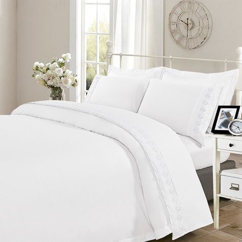 Juego Sabana Broderie Alicante Super King Blanco-3