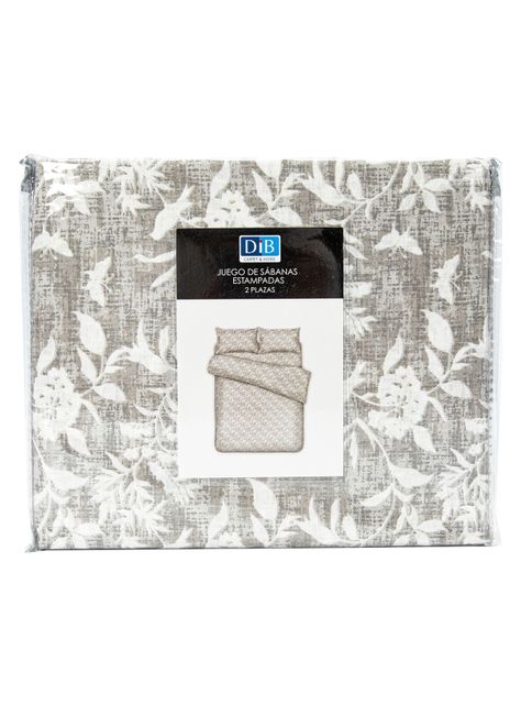 Sabanas Estampadas 2P Flores- Gris-3