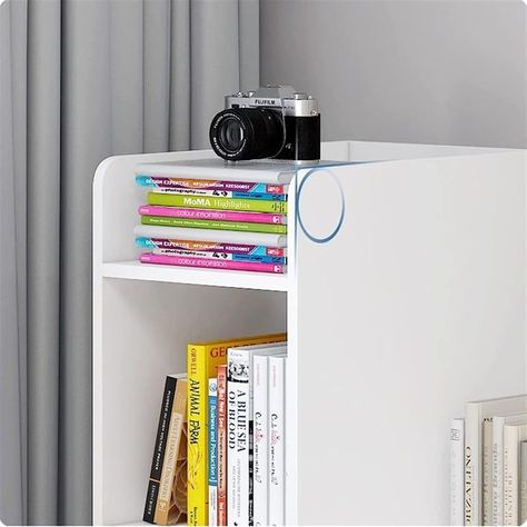 Escritorio Blanco Moderno Con Librero-3