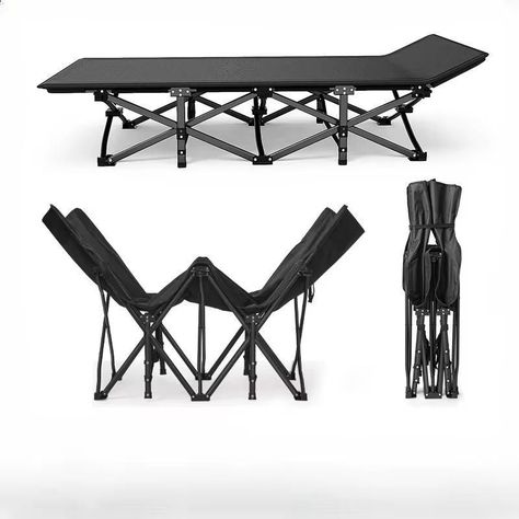Cama de Camping Plegable Catre de Campaña Con Bolso-0