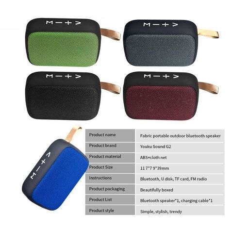 Parlante Bluetooth Mg2 De Bolsillo Azul-1