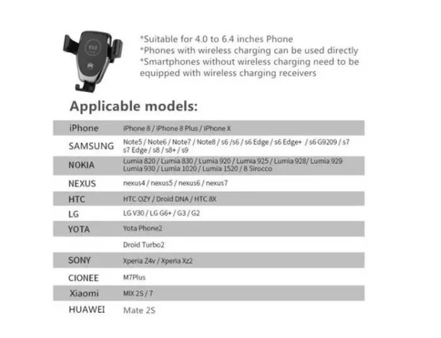 Cargador Inalámbrico Celular Auto 10w Soporte Carga Rápida-3