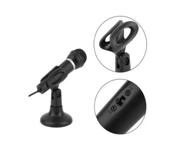 Microfono Plug 3.5 Pc Notebook Con Pedestal Incluido-1