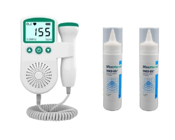 Monitor Doppler Sonar Utrasonico Verde+ 2 Gel + Pilas incluido-0