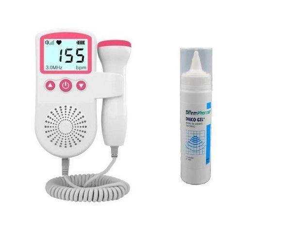 Monitor Doppler Sonar Utrasonico Rosado + Gel + Pilas incluido-0