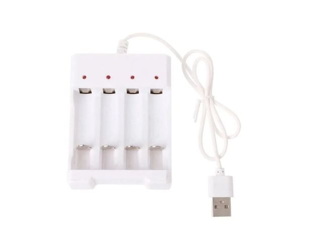Cargador Para 4 Pilas AA Y AAA Conector USB-0