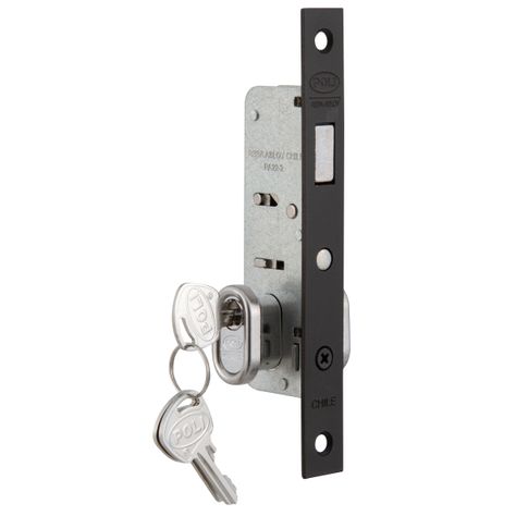Cerradura Embutida POLI Puerta Corredera Negra-2