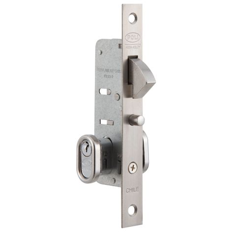 Cerradura Embutida POLI Puerta Corredera Cromado-0