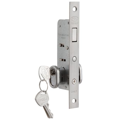 Cerradura Embutida POLI Puerta Corredera Cromado-3
