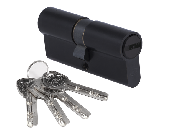 Cilindro Llave Multipunto Poli 70mm 6 Pin Negro-1