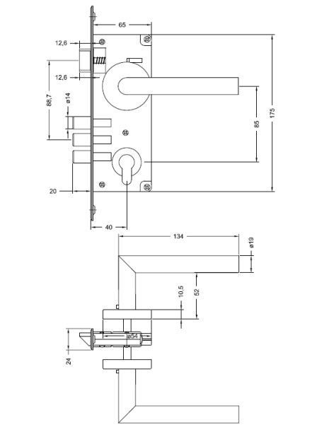 Cerradura Embutida YALE Toscana B40 Oficina Dormitorio-3