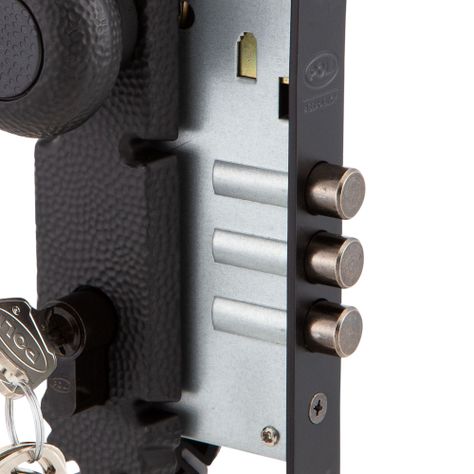 Cerradura Embutida Rústica Poli B60 Pomo Acceso Fijo-5