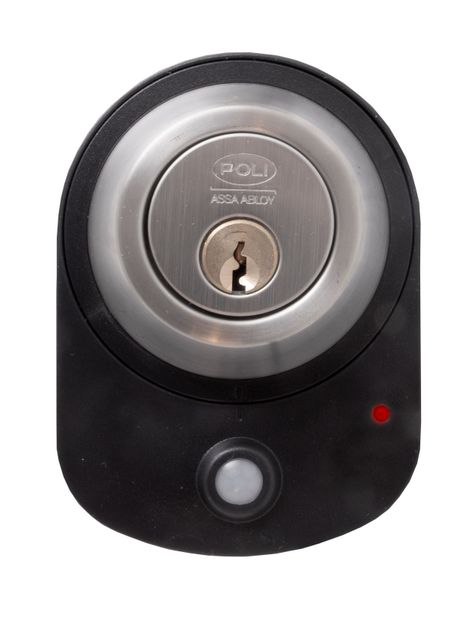 Cerrojo Poli Sensor100 Llave/Perilla con Alarma inoxidable-0