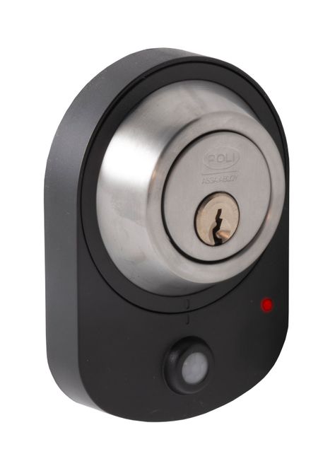 Cerrojo Poli Sensor100 Llave/Perilla con Alarma inoxidable-1