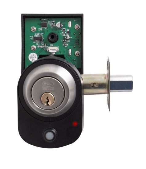 Cerrojo Poli Sensor100 Llave/Perilla con Alarma inoxidable-4