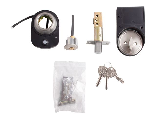 Cerrojo Poli Sensor100 Llave/Perilla con Alarma inoxidable-6