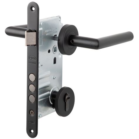 Cerradura Embutida POLI Toscana Black B60 Oficina-0