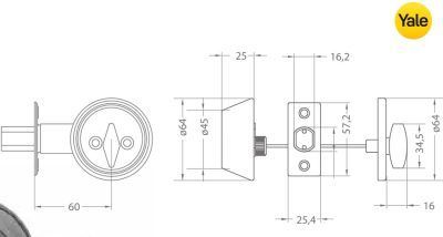 Cerrojo Auxiliar Yale Llave/Perilla Inoxidable-2