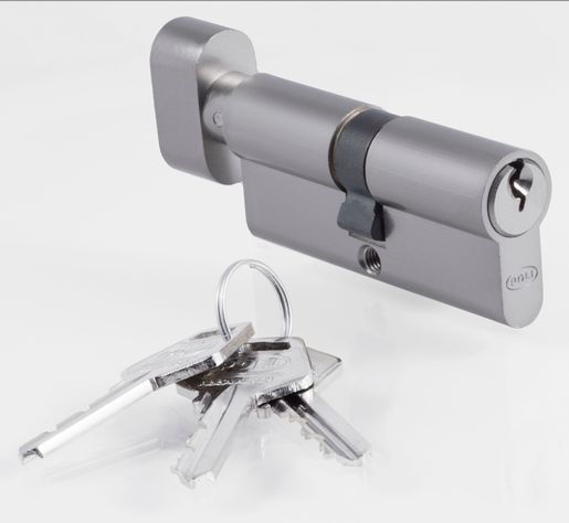 Cilindro Euro 70mm Poli Llave/Perilla Niquel-1