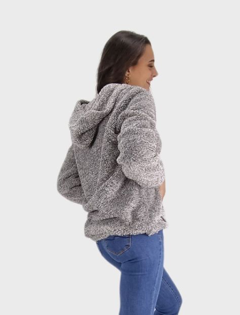 Poleron sherpa boton gris-1