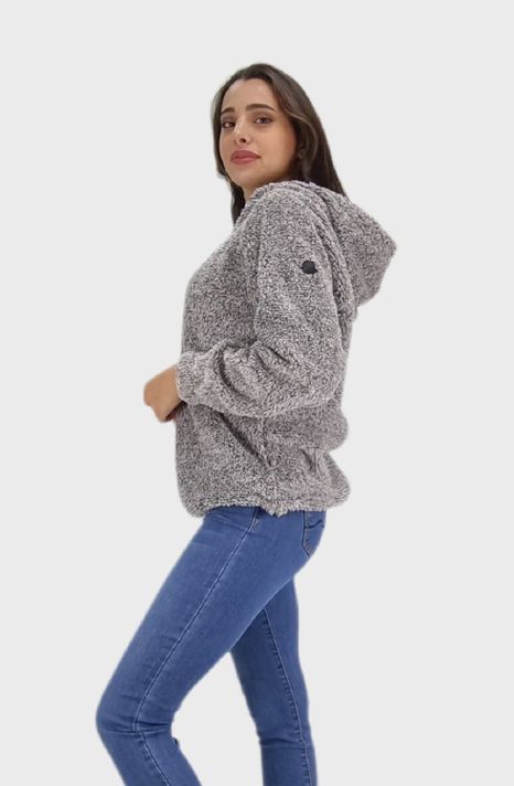 Poleron sherpa boton gris-2