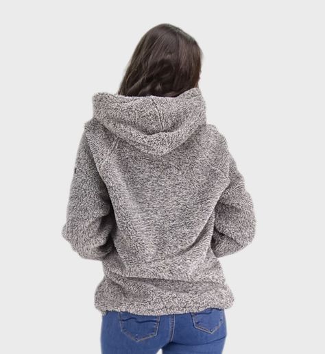 Poleron sherpa boton gris-3