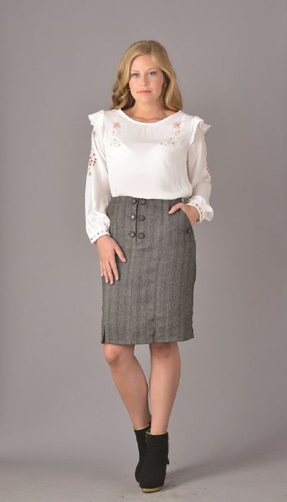 Falda espiga gris-0