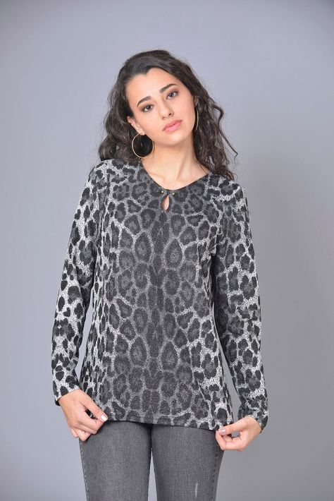 Polera animal lurex negro-0