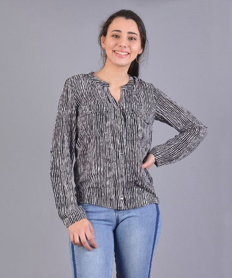 Blusa rayas negro-0