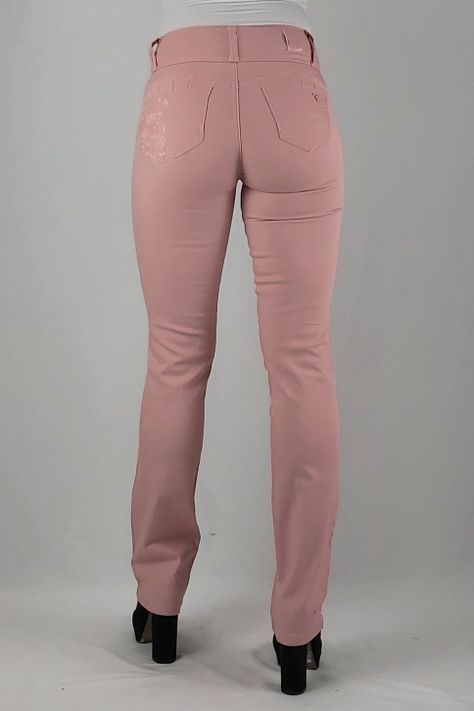 Pantalon gab. bordado t alto recto palo rosa-1
