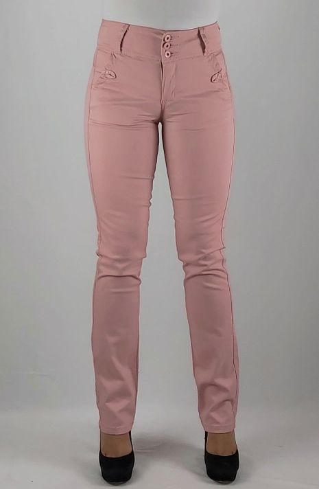 Pantalon gab. bordado t alto recto palo rosa-0