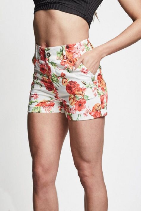 Short gabardina estampado-0