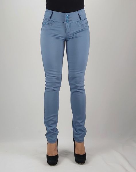 Pantalon gab t.a estampado pitillo celeste-0