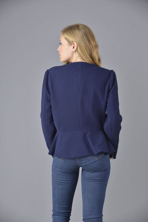Blazer con cierre azul-2