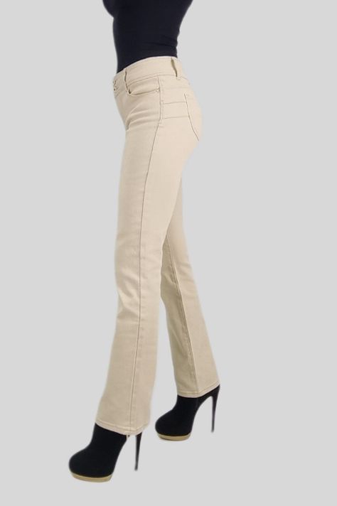 Jeans recto t.alto beige-2