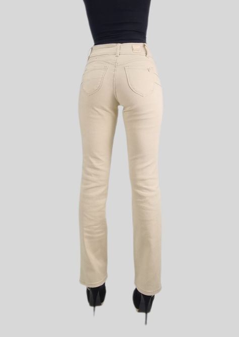 Jeans recto t.alto beige-3