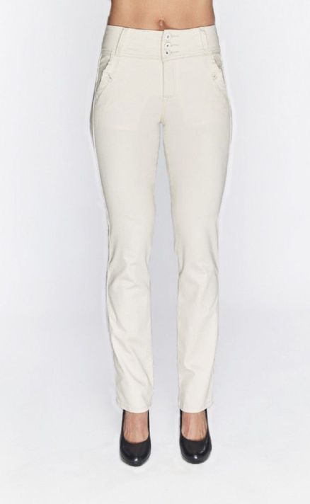 Pantalon gab. bordado t alto recto beige-0
