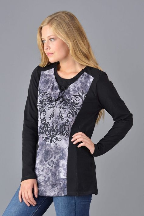 Polera estampada negro-2