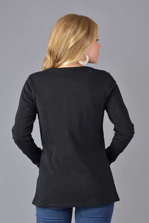Polera estampada negro-1