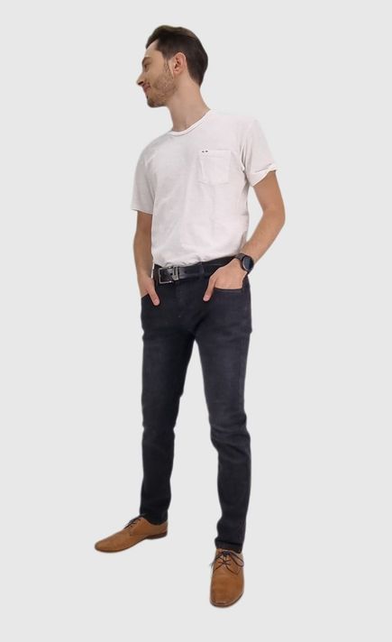 Jeans tiro medio-alto semi pitillo negro-0